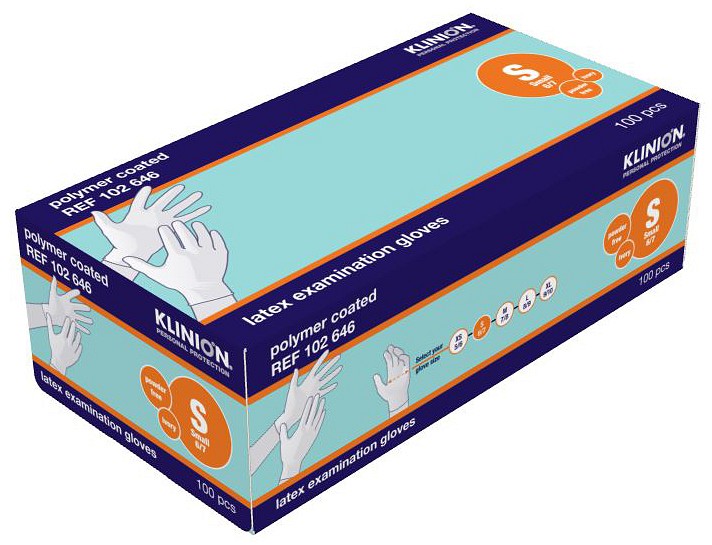 Klinion tutkimuskäsine lateksi puuteriton S