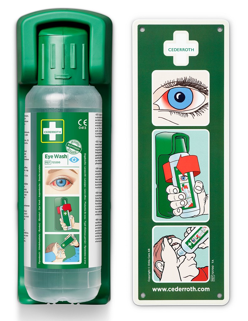 Cederroth seinäteline 1 silmänhuuhtelupullolle