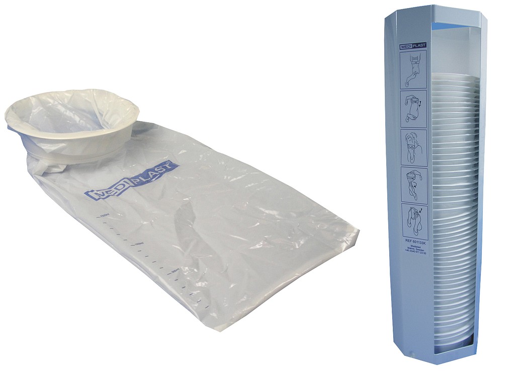 Oksennuspussi mitta-asteikolla >1,5 l