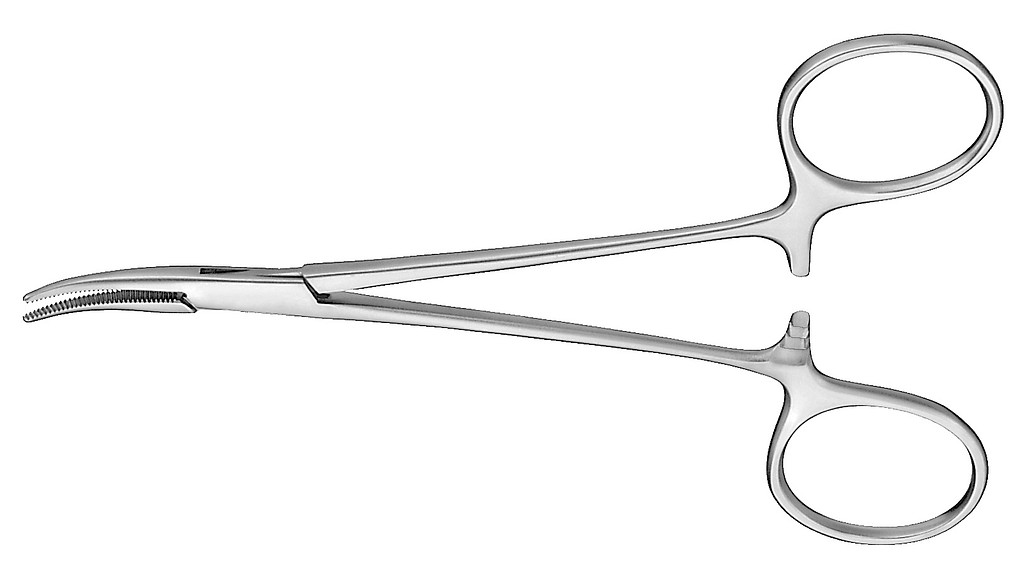 Medicon suonenpuristin Moskito mikro, käyrä 10 cm