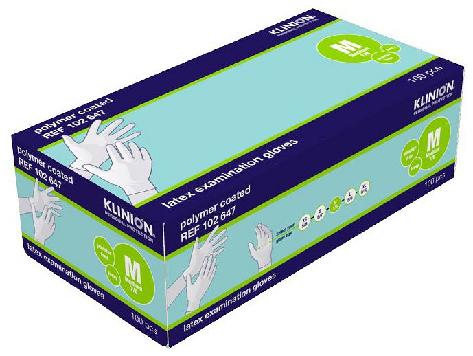 Klinion tutkimuskäsine lateksi puuteriton M