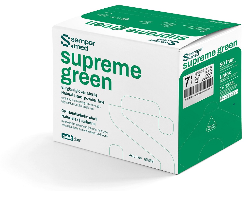 Sempermed Supreme Green leikkauskäsine lateksi 5,5