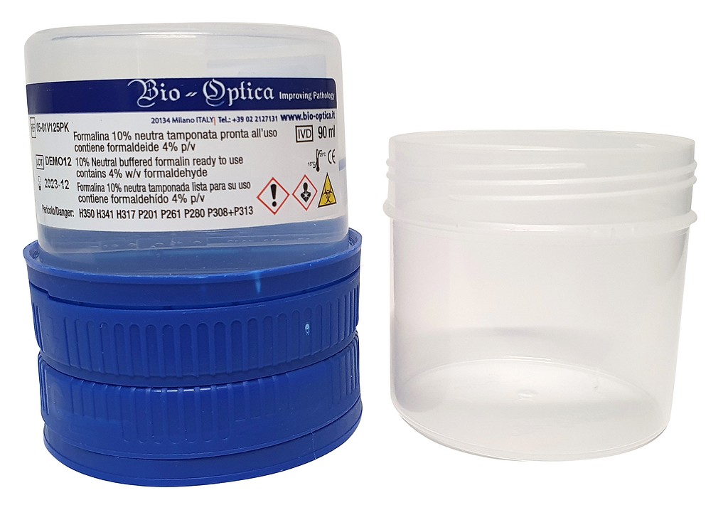 Klessidra 3.0 -turvapurkki formaliinilla 90 ml/ 190 ml