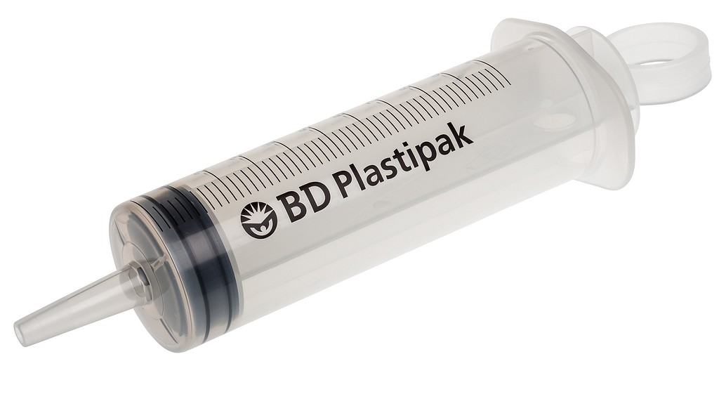 BD Plastipak huuhteluruisku 3-os katetrikärki 100 ml