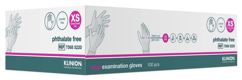 Klinion vinyyli tutkimuskäsine XS