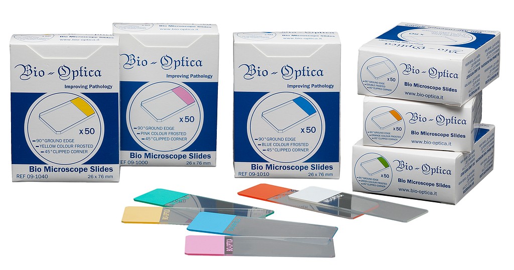 Aluslasi Bio-Optica 90° hiottu reuna 45° leikatut kulmat vihreä mattapää 50 kpl