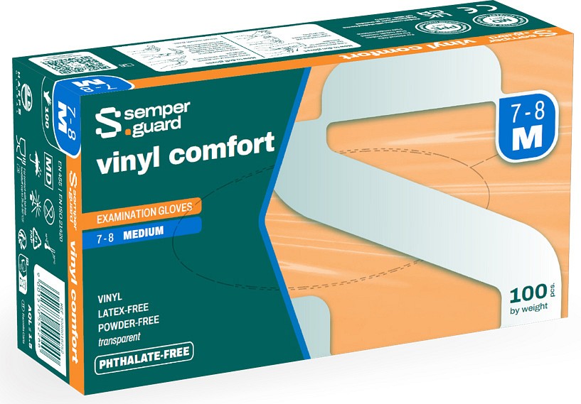 Semperguard vinyyli comfort käsine 100kpl puuteriton M/7.5