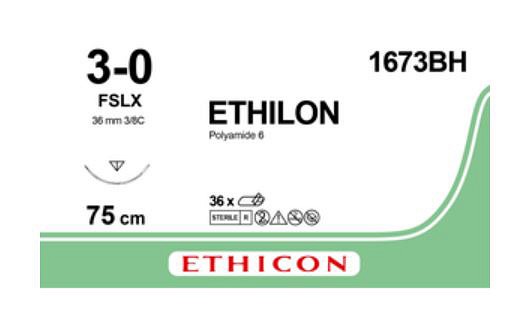 Ethilon 3-0 FSLX 75 cm musta 1673BH