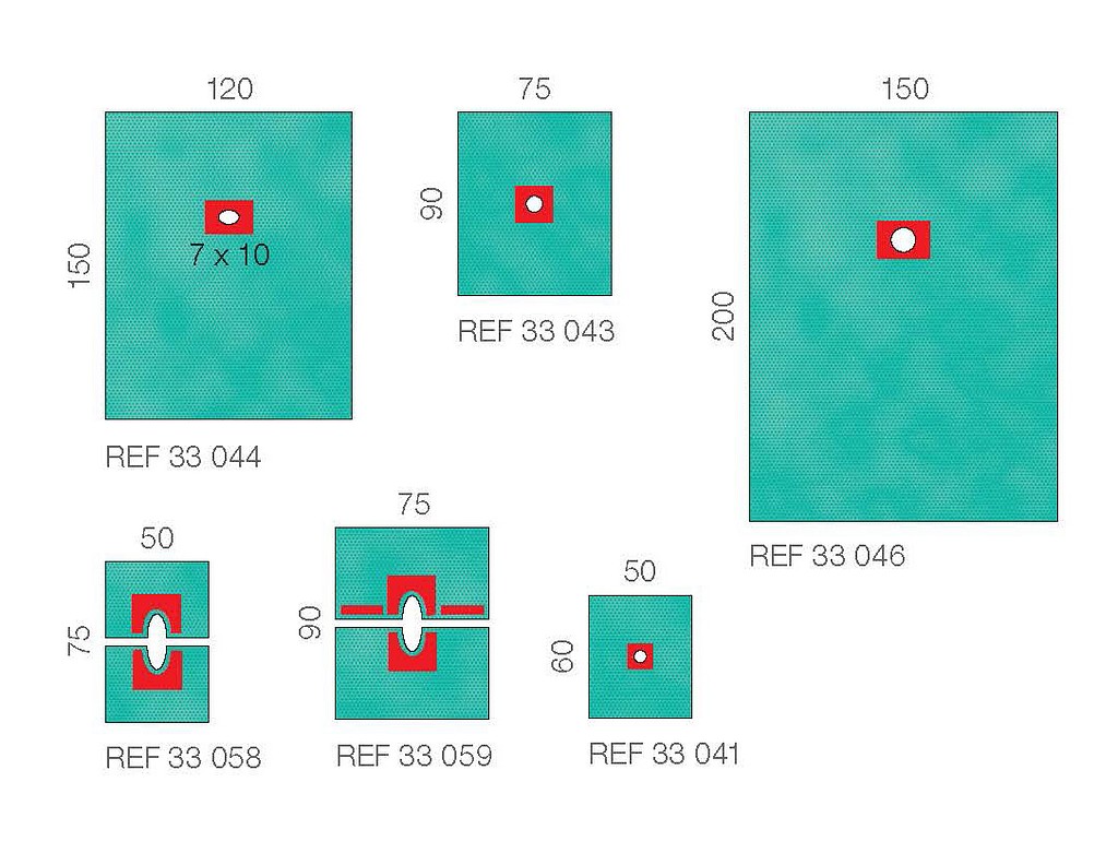 Raucodrape PRO kiinnittyvä reikäliina 75 x 90 cm reikä 8 cm
