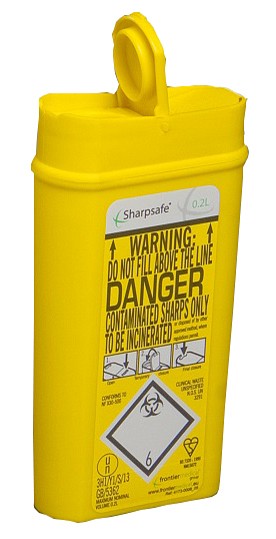 Sharpsafe riskijäteastia 0,2 l