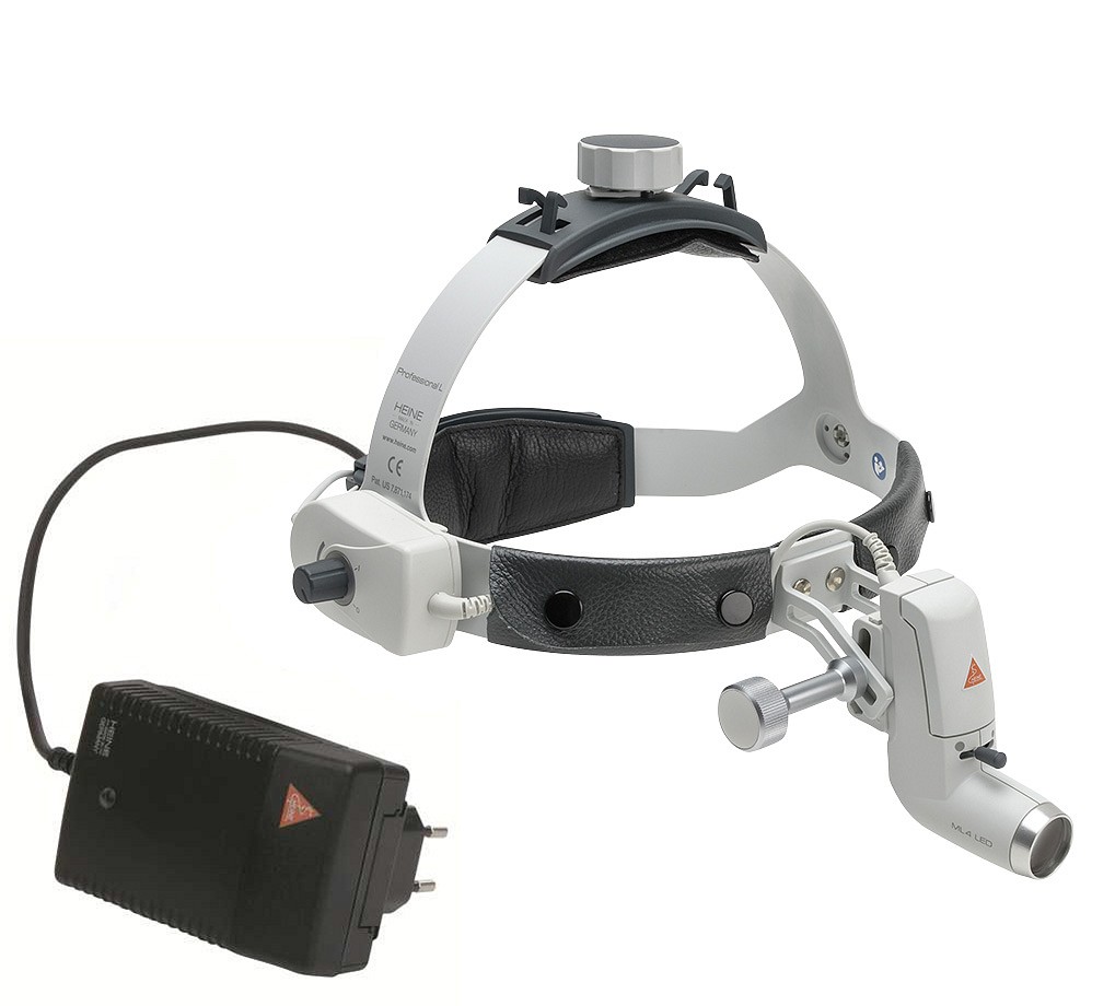 HEINE ML4 LED otsalamppu sekä verkkolaite