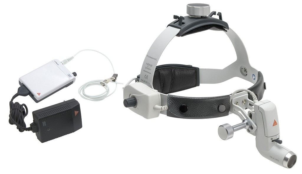 HEINE ML4 LED otsalamppu mPack akulla