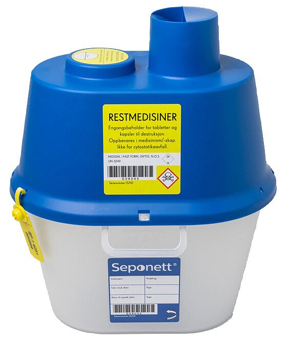 Seponett kiinteälääkejäteastia