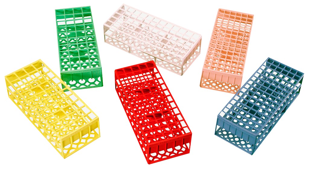 Koeputkiteline 60 paikkaa (5 x 12), Ø 17 mm sininen