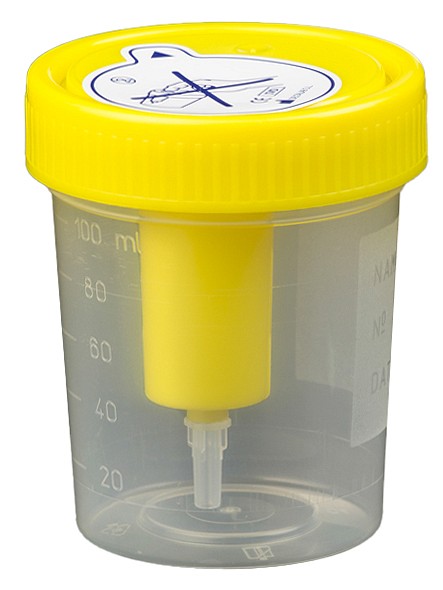 Virtsanäytepurkki siirtoadapterilla 120 ml