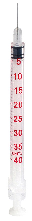 CHIRANA-insuliiniruisku 40 ky, 1 ml + 29 G neula