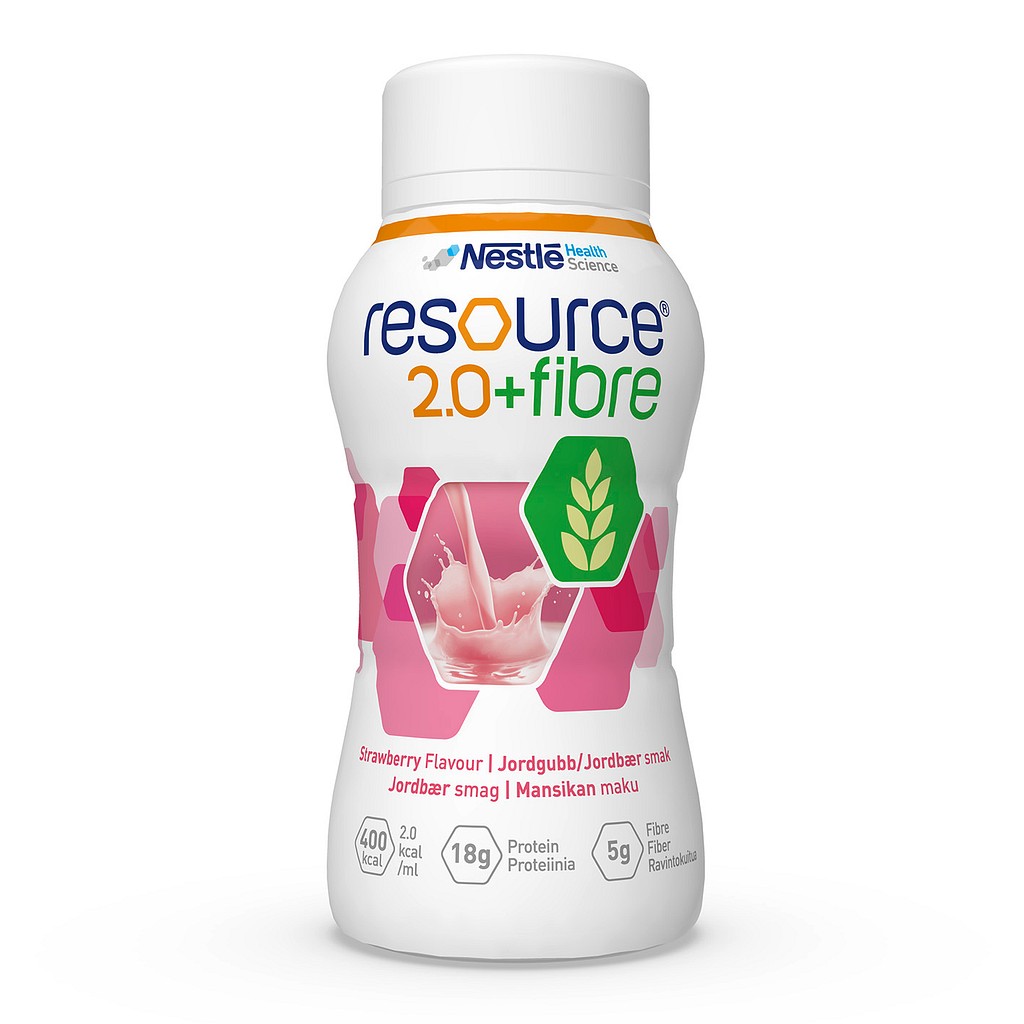 Resource 2.0+ fibre 200 ml mansikka