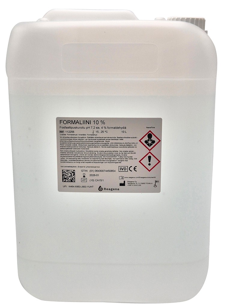 Formaliini 10 % puskuroitu pH 7,2 10 l
