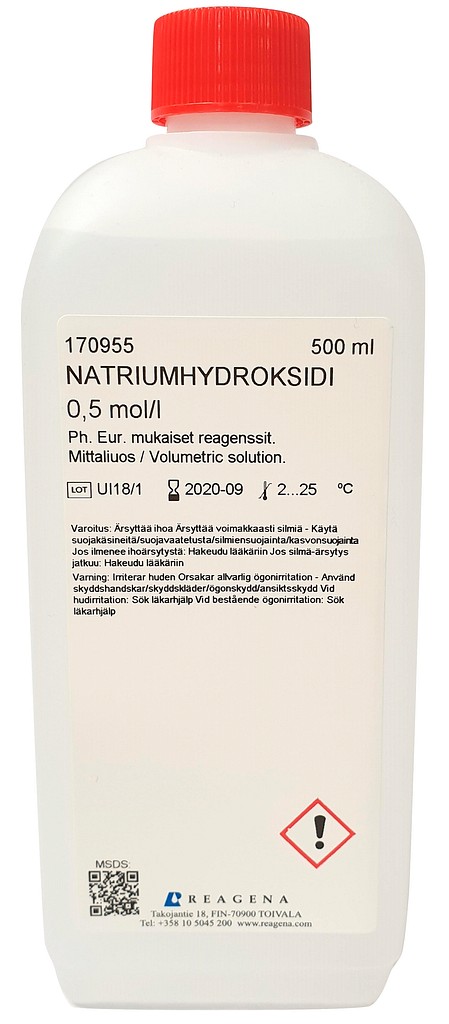 Natriumhydroksidiliuos 0,5 mol/l 500 ml