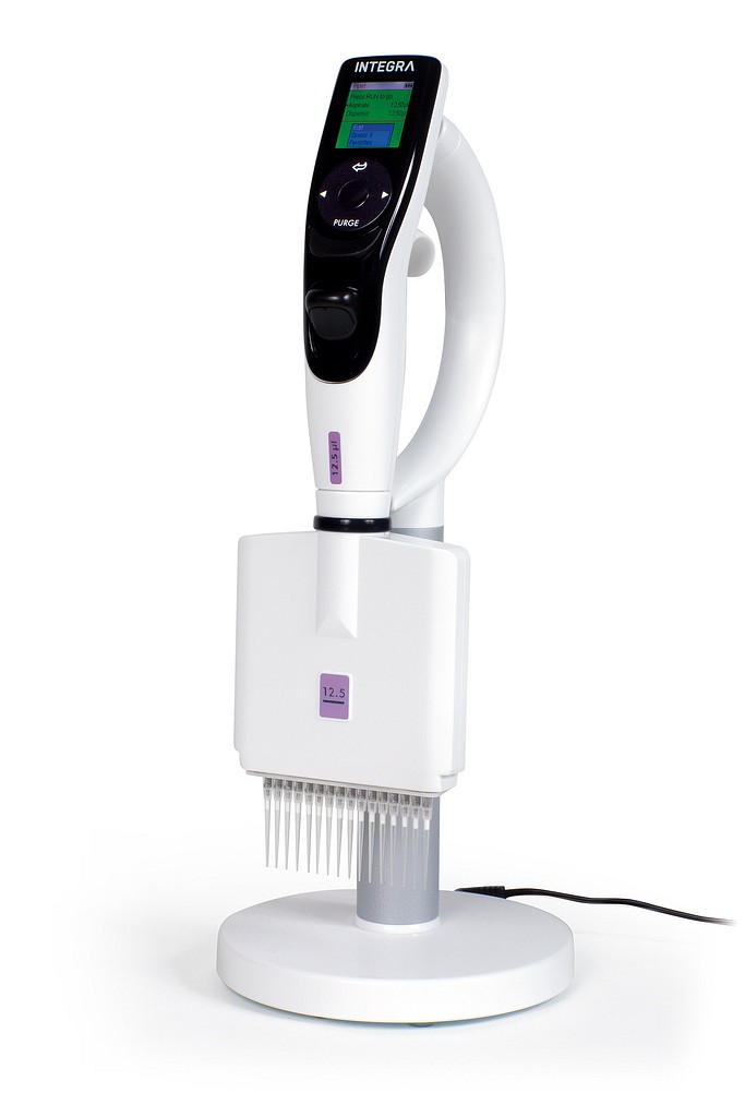 Integran elektronisen pipetin teline, lataava