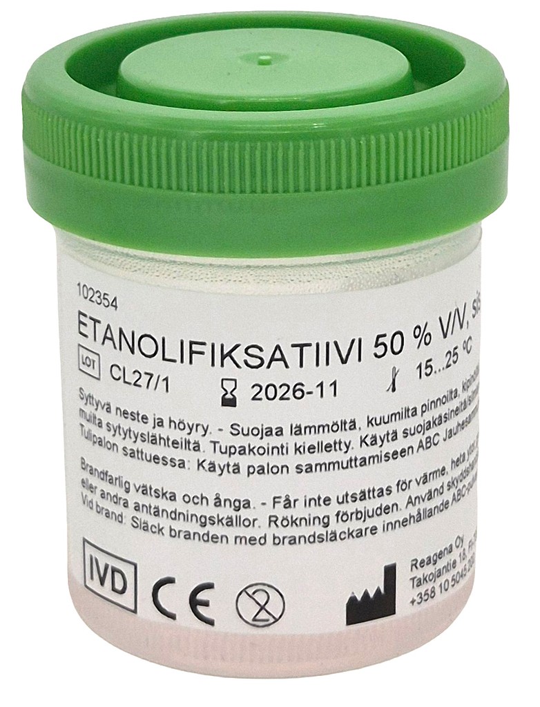 Etanolifiksatiivi eosiinilla 120 kpl x 10 ml, näytepurkki 60 ml