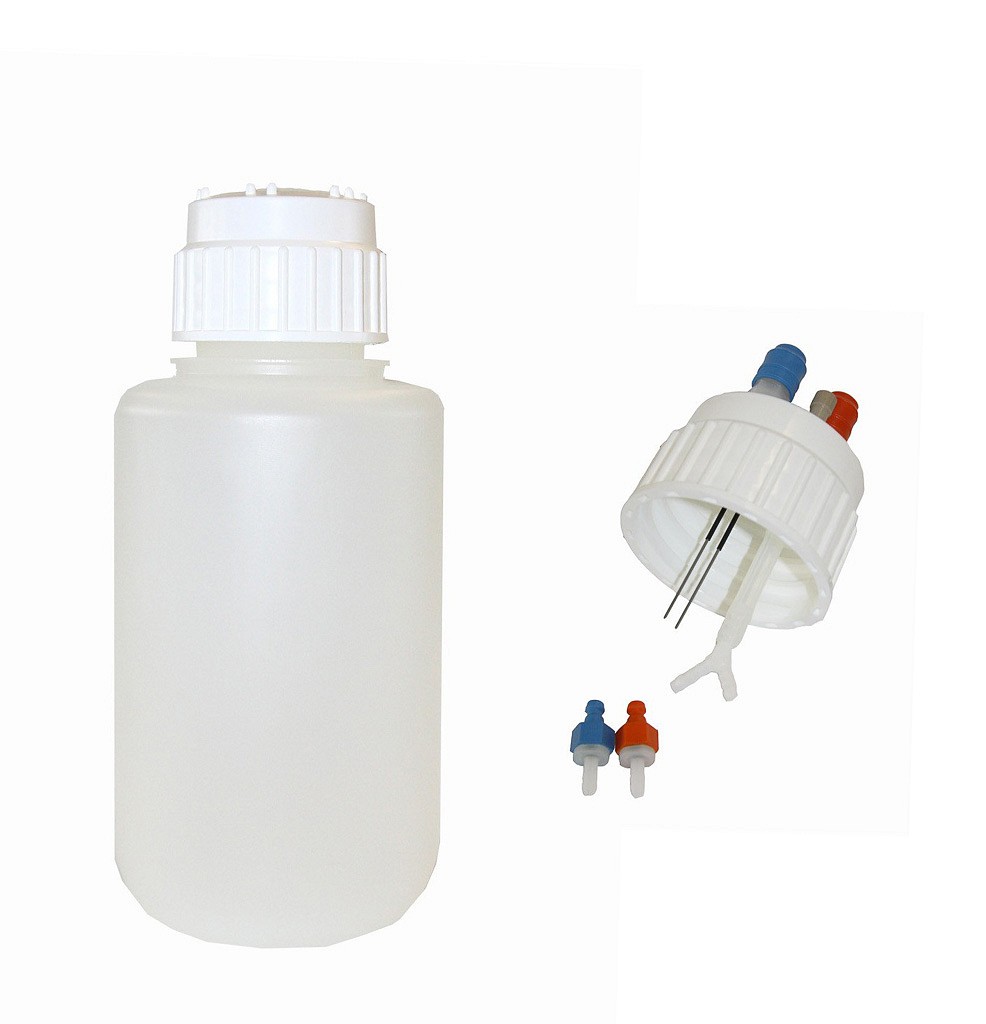 Vacusafe 4 L pullo (PP), kansi pikaliit. ja pinnantunn. ja umpikansi