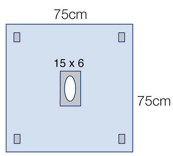 Steri-Drape liimautuva reikäliina 75 x 75 cm
