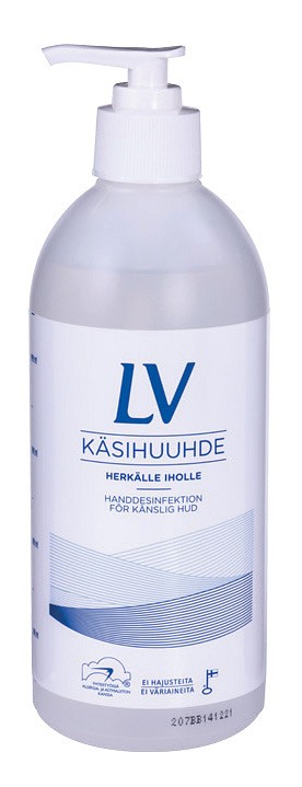 LV käsihuuhde herkkäihoisille pumppupullo 500 ml