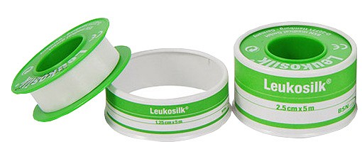 Leukosilk silkkiteippi 2,50 cm x 5 m kelalla