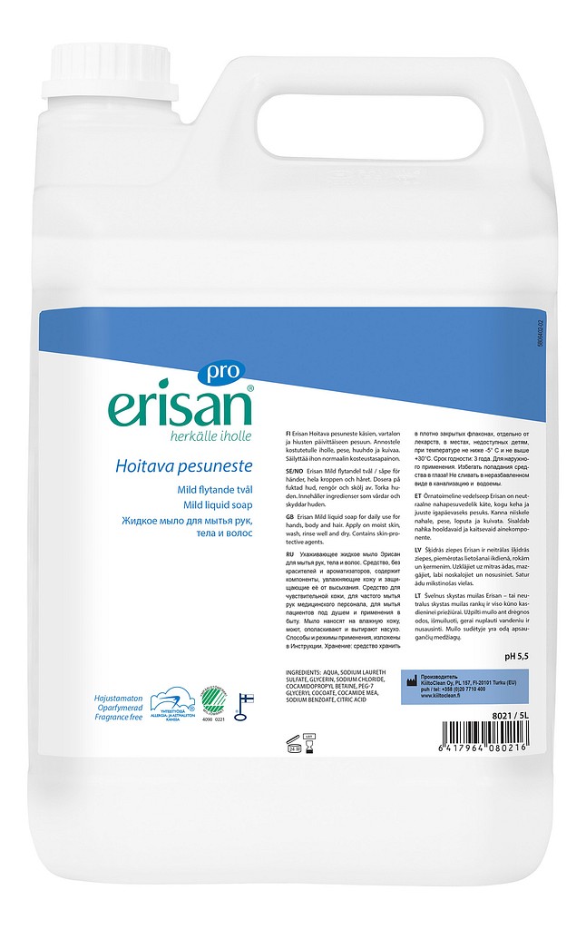 Erisan Pro hoitava pesuneste hajusteeton 5 l