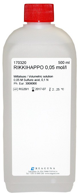 Rikkihappoliuos 0,05 mol/l 500 ml