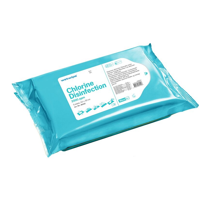 Wet Wipe Ytdesinfektion Servett Klorin 43x30cm