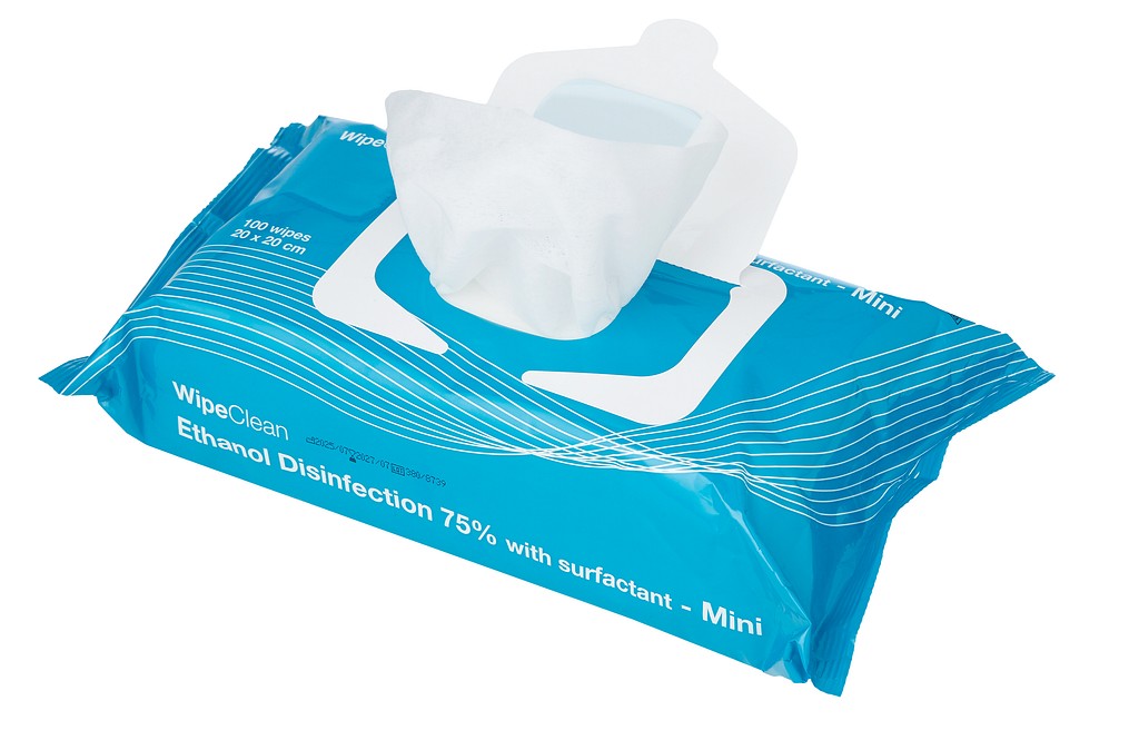 Desinfektionsservett, WipeClean Ethanol and Surfactant Mini